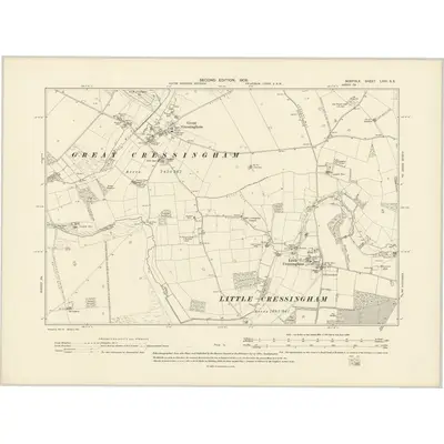 1904 Map of Norfolk LXXI.SE, 1906 Print