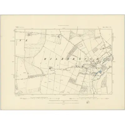 1882 Map of Norfolk LXXI.SW, 1883 Print