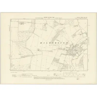 1904 Map of Norfolk LXXI.SW, 1906 Print