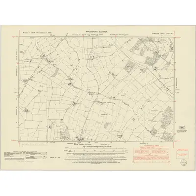 1950 Map of Norfolk LXXII.NE, 1952 Print