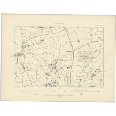 1882 Map of Norfolk LXXII.NW, 1884 Print