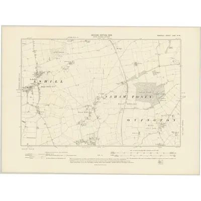 1904 Map of Norfolk LXXII.NW, 1906 Print
