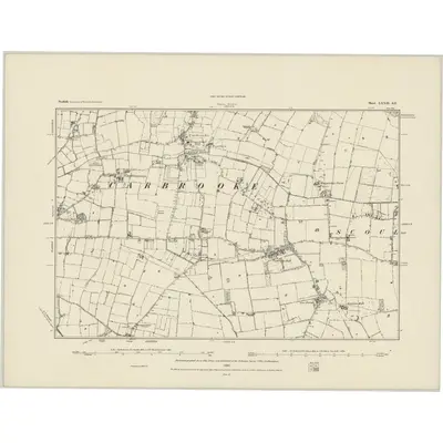 1881 Map of Norfolk LXXII.SE, 1884 Print