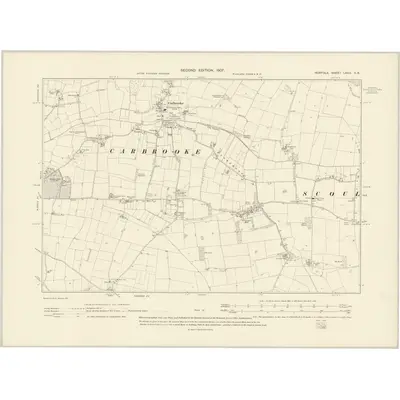1904 Map of Norfolk LXXII.SE, 1907 Print