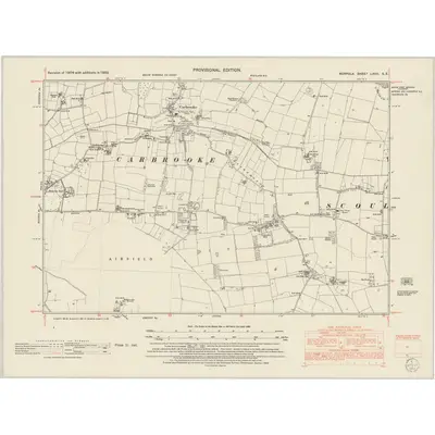 1950 Map of Norfolk LXXII.SE, 1953 Print