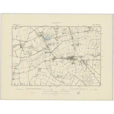 1882 Map of Norfolk LXXII.SW, 1884 Print