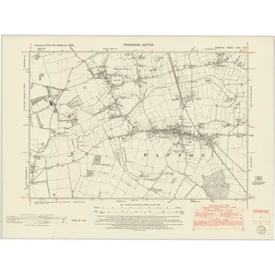 1950 Map of Norfolk LXXII.SW, 1952 Print