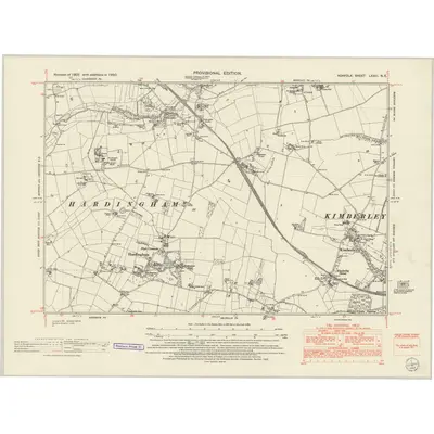1950 Map of Norfolk LXXIII.NE, 1952 Print