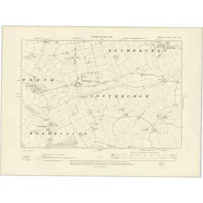 1905 Map of Norfolk LXXIII.NW, 1907 Print