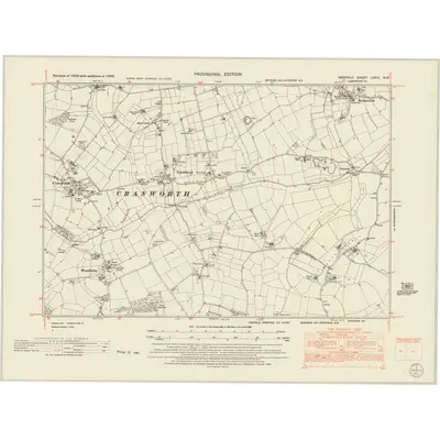 1950 Map of Norfolk LXXIII.NW, 1952 Print