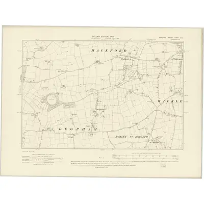 1905 Map of Norfolk LXXIII.SE, 1907 Print