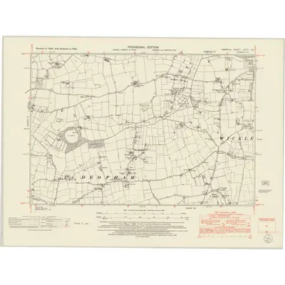 1950 Map of Norfolk LXXIII.SE, 1952 Print