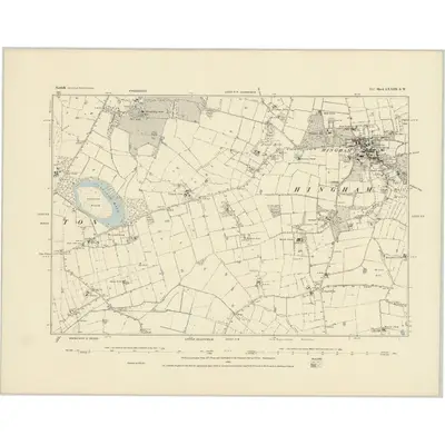 1881 Map of Norfolk LXXIII.SW, 1886 Print
