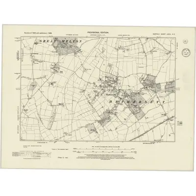 1938 Map of Norfolk LXXIV.NE, 1945 Print