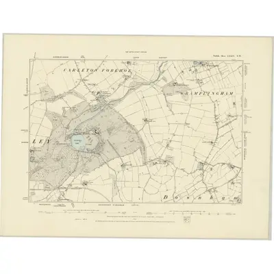 1881 Map of Norfolk LXXIV.NW, 1887 Print