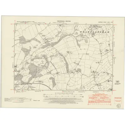 1950 Map of Norfolk LXXIV.NW, 1952 Print