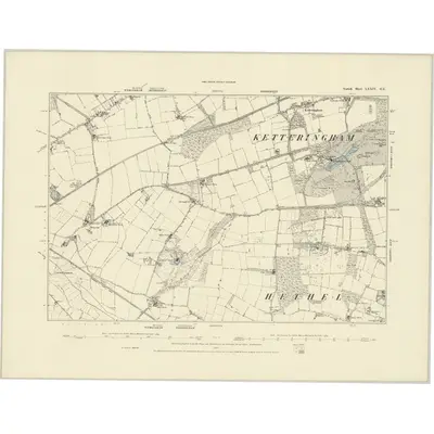 1881 Map of Norfolk LXXIV.SE, 1887 Print