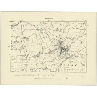 1881 Map of Norfolk LXXIV.SW, 1887 Print
