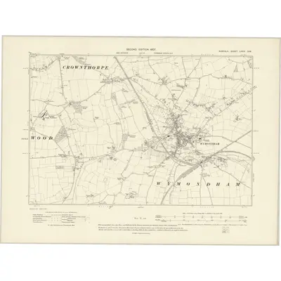1905 Map of Norfolk LXXIV.SW, 1907 Print