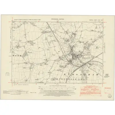 1950 Map of Norfolk LXXIV.SW, 1952 Print
