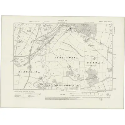 1912 Map of Norfolk LXXV.NE, 1919 Print