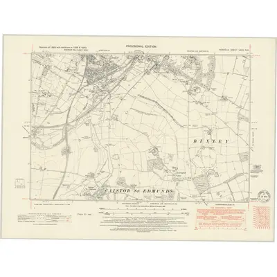 1950 Map of Norfolk LXXV.NE, 1951 Print