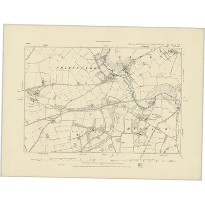 1881 Map of Norfolk LXXV.NW, 1886 Print