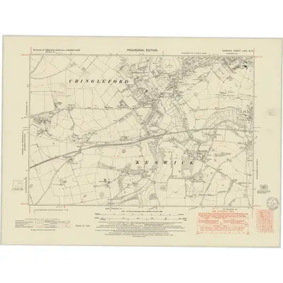 1946 Map of Norfolk LXXV.NW, 1951 Print