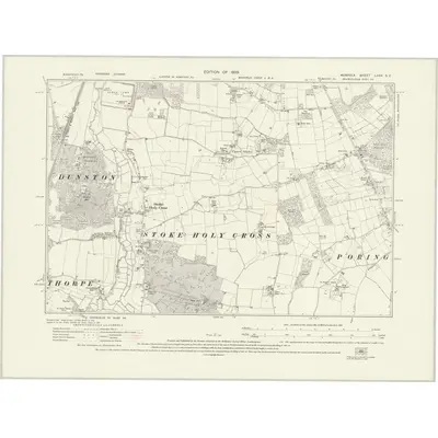1926 Map of Norfolk LXXV.SE, 1929 Print