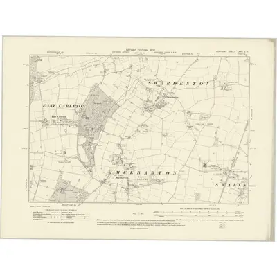 1905 Map of Norfolk LXXV.SW, 1907 Print