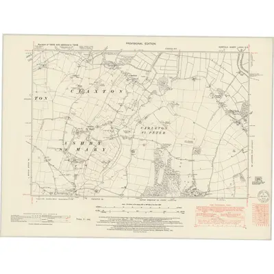 1946 Map of Norfolk LXXVI.SE, 1951 Print