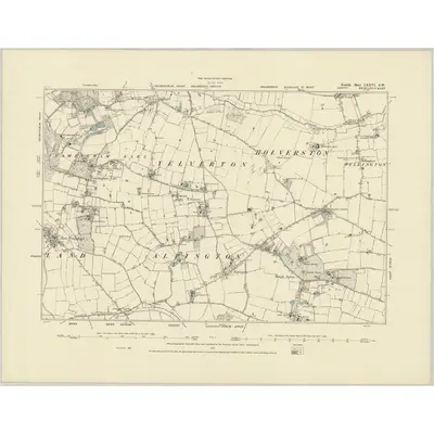 1881 Map of Norfolk LXXVI.SW, 1887 Print