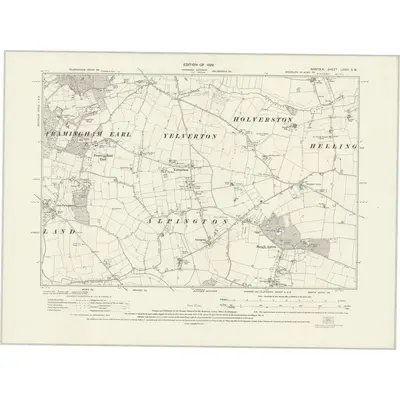 1926 Map of Norfolk LXXVI.SW, 1929 Print