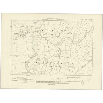 1905 Map of Norfolk LXXVII.NE, 1908 Print