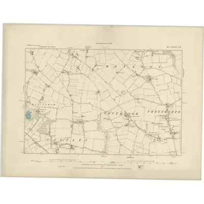 1884 Map of Norfolk LXXVII.NW, 1885 Print