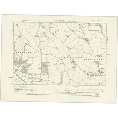 1926 Map of Norfolk LXXVII.NW, 1928 Print