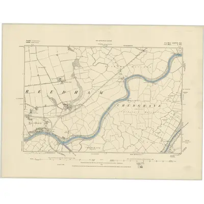 1884 Map of Norfolk LXXVII.SE, 1885 Print