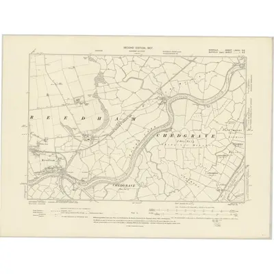 1904 Map of Norfolk LXXVII.SE, 1907 Print