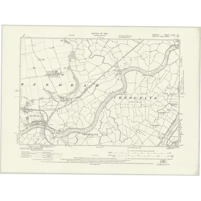 1926 Map of Norfolk LXXVII.SE, 1928 Print