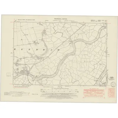 1946 Map of Norfolk LXXVII.SE, 1951 Print