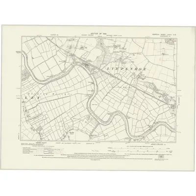 1926 Map of Norfolk LXXVII.SW, 1928 Print