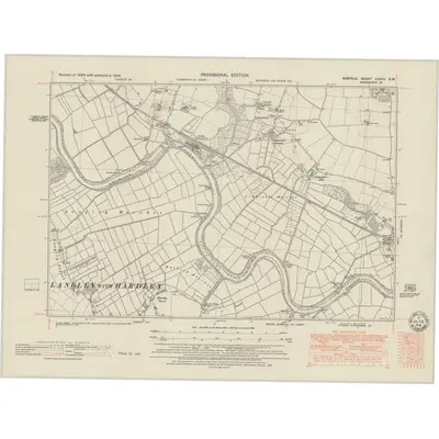 1946 Map of Norfolk LXXVII.SW, 1951 Print