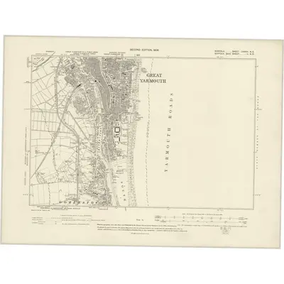 1904 Map of Norfolk LXXVIII.NE, 1906 Print
