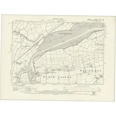 1926 Map of Norfolk LXXVIII.NW, 1928 Print