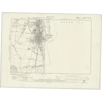 1926 Map of Norfolk LXXVIII.SE, 1928 Print