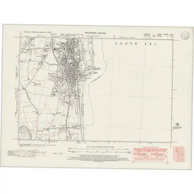 1938 Map of Norfolk LXXVIII.SE, 1946 Print