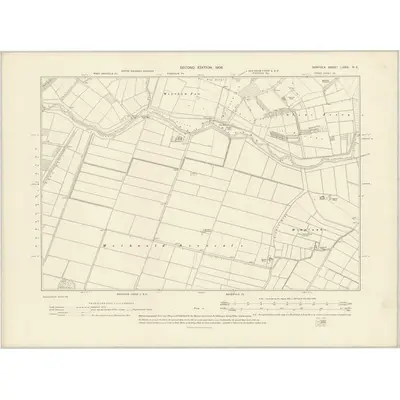 1904 Map of Norfolk LXXXI.NE, 1906 Print