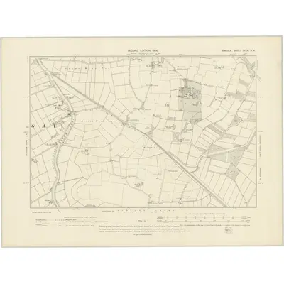 1904 Map of Norfolk LXXXI.NW, 1906 Print