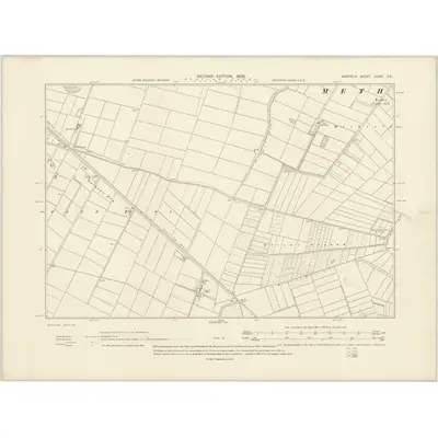 1904 Map of Norfolk LXXXI.SE, 1906 Print