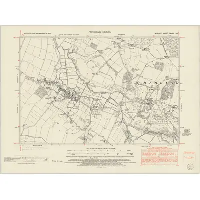 1950 Map of Norfolk LXXXII.NE, 1953 Print
